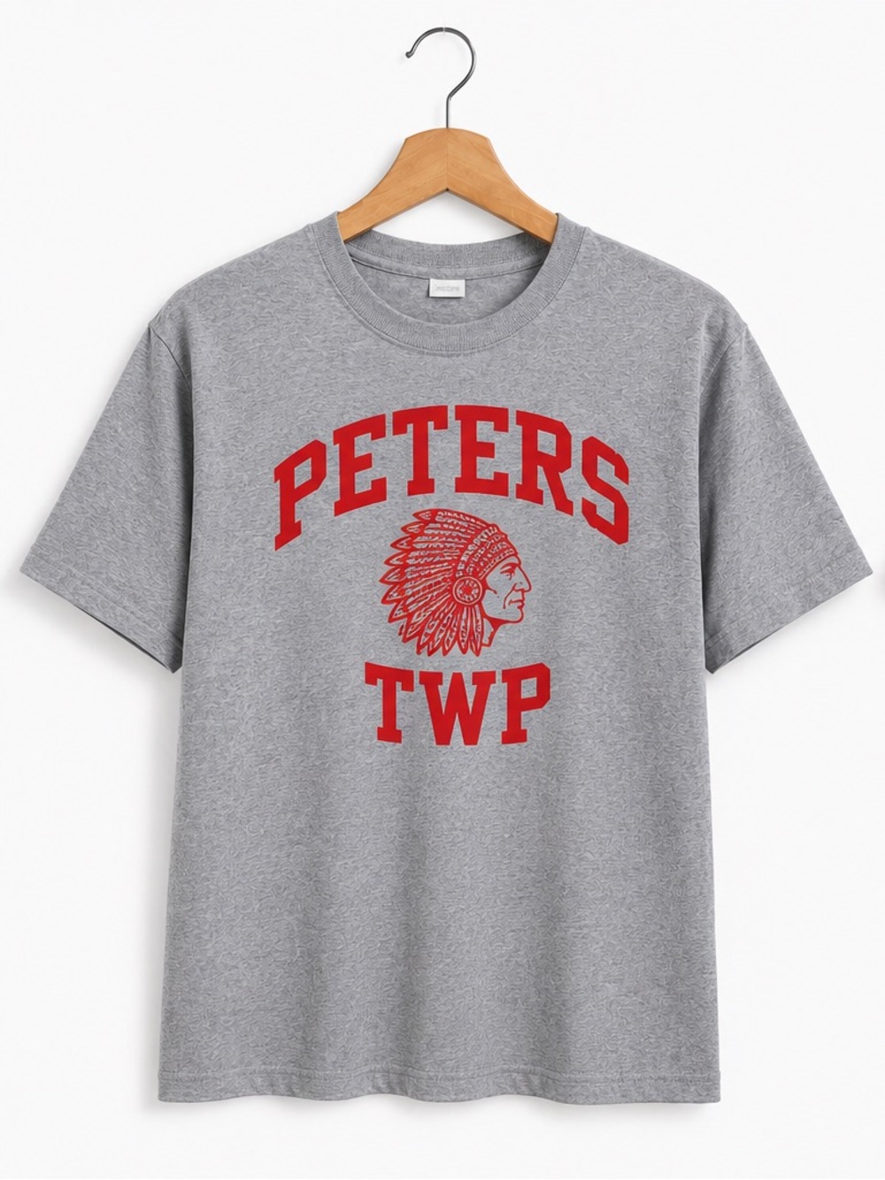 Vintage Peters Township PA Graphic T-Shirt XXL Gray Red School Mascot Tee